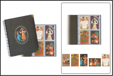 SAFE 6038 Postkartenalbum Album Nostalgie A4 Format mit Golddruck und Wechsel Deko Karte im Cover für bis 80 Ansichtskarten Karten