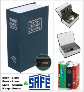Buchtresor Buchsafe Zahlenschloss Buch-Safe Buch-Tresor Geldkassette SAFE 3989