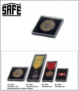 SAFE 8102 Kunsstoffetuis Sammeltuis + Schaumstoffeinlage 64x64x11 mm Für Orden Militaria Medaillen