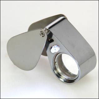 SAFE 4639 Metall Einschlaglupe Lupe Optische-Linse 21 mm 30x fache Vergrößerung Triplet + LED + Etui 1