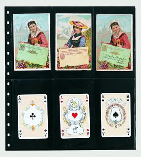 10 x SAFE 7732 Einsteckblätter Spezialblätter Favorit Schwarz 6 Taschen 82 x 145 mm Für 12 Spielkarten - Tradingcards