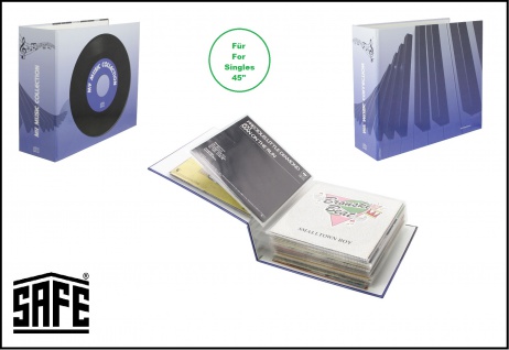 SAFE 443 Schallplattenalbum Album Schallplatten mit 16 Sammelhüllen Für 16 Vinyl Single Schallplatten Platten 45"