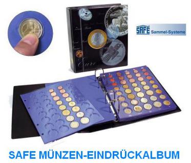 SAFE 7817 TOPset Münzalbum mit 5 Blättern 25 x EUROMÜNZEN KMS Kursmünzensätze 1 Cent - 2 Euro zum eindrücken