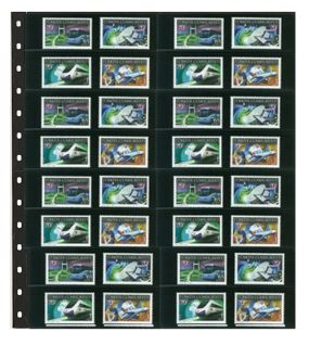 5 x SAFE 1191 Einsteckblätter Favorit Schwarz beidseitig nutzbar 8 Streifen mittig geteilt - Für Briefmarken