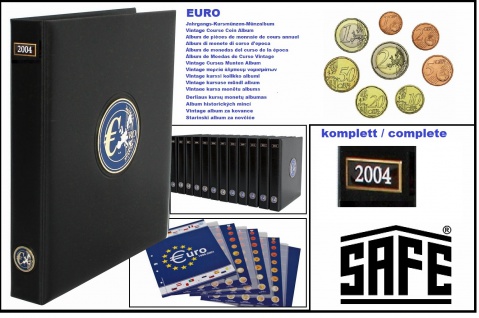SAFE 7423 PREMIUM EURO ANNO JAHRGANGS MÜNZALBUM + Vordrucke Kursmünzensätze 2004