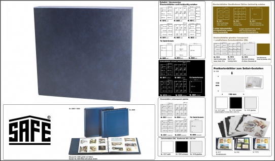 SAFE 6006 Blaue Schutzkassette für die Postkartenalbum Album Ringbinder Yokama Blau 6001 - 6002 - 6005