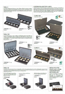 LINDNER S2490-4 Echtholz Kassette Carus S 4 Fächer Münzen bis 52 mm Ideal für Standard Münzrähmchen Carree Münzkapseln & Quadrum Münzkapseln 3