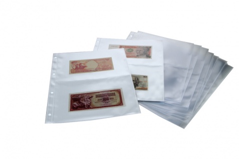 15 SAFE 5479 Banknotenhüllen Hüllen Schutzhüllen Ergänzungsbätter DIN A4 mit 2er - 2C - Teilung für bis zu 60 Geldscheine - Papiergeld - Banknoten