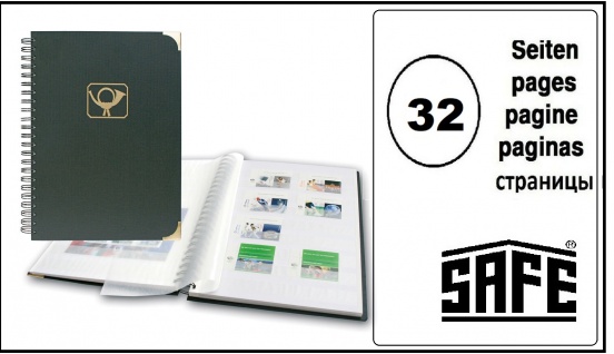 SAFE 125 Design Briefmarken Einsteckbuch Einsteckalbum Album " TREND " Schwarz 32 weissen Seiten