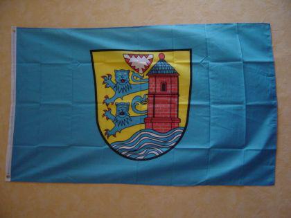 Fahne Flagge FLENSBURG MIT WAPPEN 150 x 90 cm