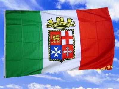 Tischflagge Italien Marine Wappen mit Krone Tischfahne Fahne Flagge 10 x 15 cm 