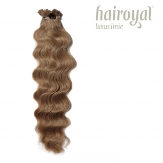 Hairoyal® Luxus Linie - russisches Echthaar - 50 cm gewellt #15 - medium blonde nature