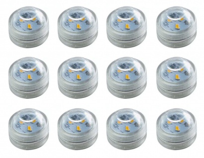 12er Set Teelichter mit je 3 SMD-LEDs Batteriebetrieb wasserdicht Tauchlicht
