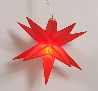 LED Leuchtstern hängend 3D Timer Indoor Weihnachtsstern Deko Stern 11 cm