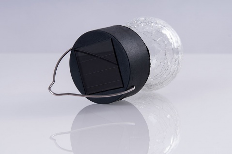 4er-Set LED Solaranhänger Kristallglas, Gartenkugel, Solarlampe, Echtglas 5