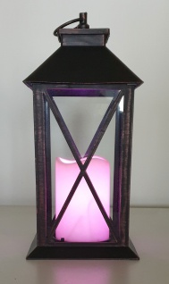 Deko Laterne mit LED-Kerze RGB-Farbwechsel Timer Fernbedienung Indoor Batterie - Vorschau 2