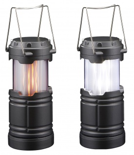 LED Laterne mit realistischem Flammenspiel 2 in1 mit Flammeneffekt Campinglampe