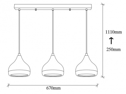 Deckenleuchte YILDO - Metall - Höhe verstellbar - B. 67 x H. 25/111 cm - Schwarz & Kupferfarben - Vorschau 5