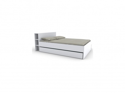 Bett mit Stauraum EUGENE - 140x190cm - Weiß 3