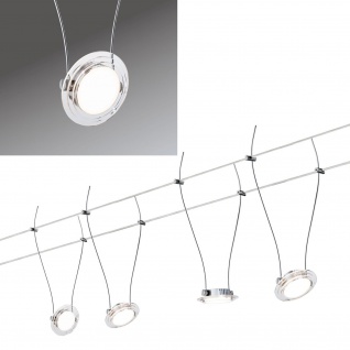 Paulmann Seils Set inkl. LED Leuchten Twist 4x4W LED Coin 941.16 Wire Set Lampe Leuchte