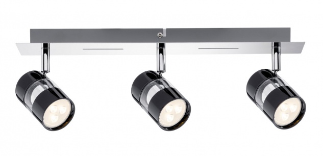 Paulmann Spotlight Nevo LED Balken 3x3, 5W GU10 Schwarz/Chrom 230V Metall