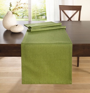 Tischläufer " Green" 40x140 cm, grün, grobe Weboptik, Tisch Band Mittel Decke