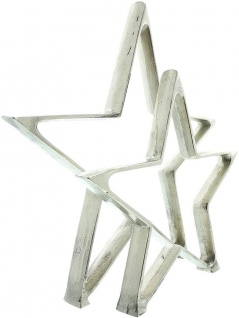 2 Sterne aus Aluminium in silber, 30 + 39 cm hoch, Advents Weihnachts Deko Figur 4