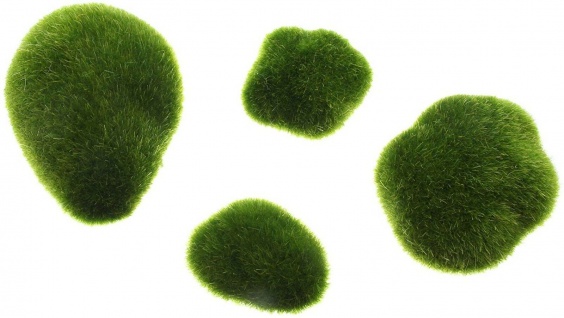 8 künstliche Moos Steine, 5-10 cm, grün, Deko Steine Kugeln Ballen Kissen