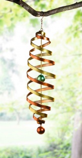 Deko Hänger " Farbspirale" aus Metall, Windspiel für Garten Terrasse Balkon