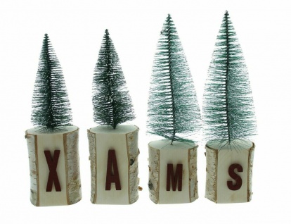 Schriftzug " XMAS" aus Holz 25 cm hoch, mit Tannnbaum, Weihnachts Deko Buchstaben - Vorschau 2