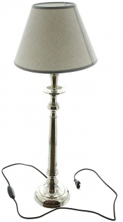 Tischlampe Tischleuchte hochglanz silber 70 cm hoch Alu Fuß, Stehlampe Leuchte 2