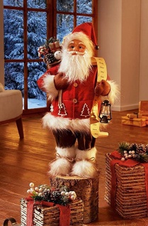 große Weihnachts Mann Deko Figur " Geschenke", 65 cm hoch, Nikolaus Santa Claus
