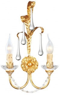 Casa Padrino Luxus Barock Wandleuchte Gold 28 x 12 x H. 42 cm - Elegante Metall Wandlampe mit edlem Murano Glas - Barock Leuchten