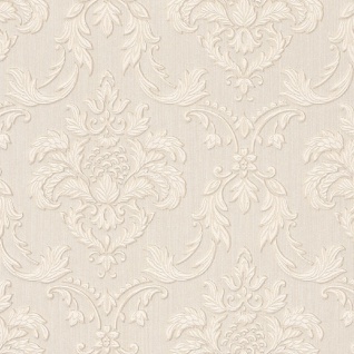 Casa Padrino Barock Textiltapete Creme / Beige / Weiß 10, 05 x 0, 53 m - Wohnzimmer Tapete im Barockstil - Hochwertige Qualität