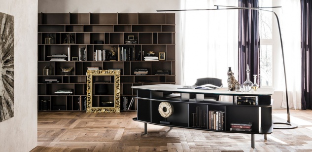 Casa Padrino Luxus Schreibtisch mit Keramikplatte Schwarz / Weiß-Gold 235 x 99 x H. 75 cm - Bürotisch - Computertisch - Luxus Büro Möbel 2