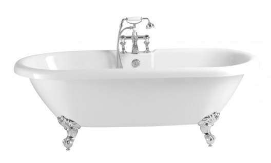 Casa Padrino Jugendstil Badewanne freistehend Weiß Modell He-Bab 1495mm - Freistehende Retro Antik Badewanne Barock Stil