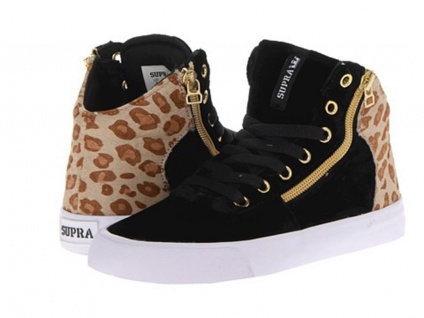 SUPRA Skateboard Damen Schuhe Cuttler Black / Cheetah / White - Sneakers