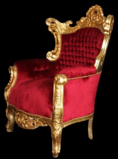 Casa Padrino Barock Sessel " Al Capone" Bordeaux/Gold - Möbel Antik Stil 3