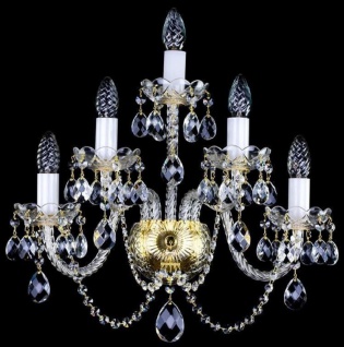 Casa Padrino Luxus Barock Kristall Wandleuchte Gold 46 x 26 x H. 49 cm - Prunkvolle Wandlampe mit Böhmischem Kristallglas - Edel & Prunkvoll