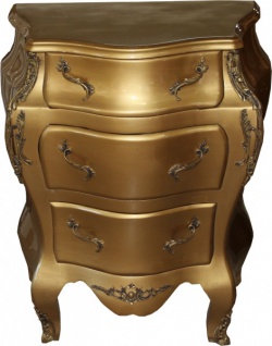 Casa Padrino Barock Kommode Gold B 68 cm, H 79.5 cm - Handgefertigte Möbel