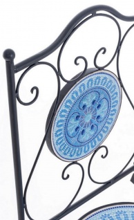 Casa Padrino Jugendstil Gartenstuhl 6er Set Schwarz / Blau / Weiß 39 x 47 x H. 92 cm - Klappbare Stühle mit Keramik Platten - Nostalgische Garten & Gastronomie Möbel 4