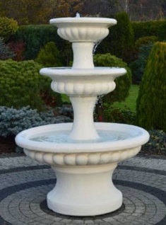 Casa Padrino Barock Springbrunnen Weiß Ø 120 x H. 171 cm - Prunkvoller Gartenbrunnen - Gartendeko Brunnen - Barock & Jugendstil Garten Deko Accessoires