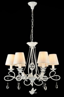 Casa Padrino Barock Kristall Decken Kronleuchter Weiß 67 x H 63 cm Antik Stil - Möbel Lüster Leuchter Hängeleuchte Hängelampe
