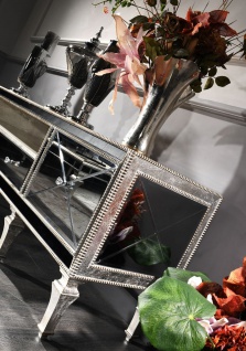Casa Padrino Luxus Barock Fernsehschrank mit Spiegelglas Silber / Gold 200 x 55 x H. 72 cm - Verspiegelter TV Schrank - Luxus Qualität - Vorschau 3