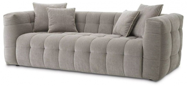 Casa Padrino Luxus Sofa Grau 230 x 100 x H. 75 cm - Wohnzimmer Sofa mit 4 Kissen - Wohnzimmer Möbel - Luxus Möbel - Wohnzimmer Einrichtung - Luxus Einrichtung - Luxus Qualität