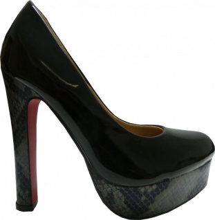 MerMaid High Heels-- Damen Schuhe- Black Pat Pu