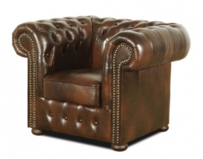 Casa Padrino Echtleder Sessel Dunkelbraun 110 x 90 x H. 78 cm - Luxus Qualität - Vorschau 