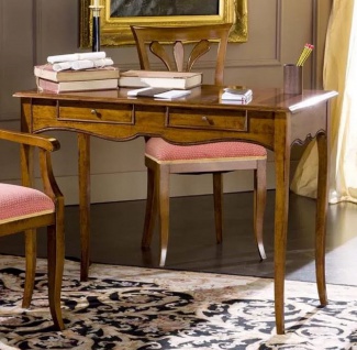 Casa Padrino Luxus Biedermeier Sekretär Braun - Handgefertigter Massivholz Schreibtisch mit 2 Schubladen - Biedermeier Büromöbel - Luxus Qualität - Made in Italy