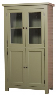 Casa Padrino Landhausstil Küchenschrank mit 4 Türen Grün 100 x 50 x H. 180 cm - Küchenmöbel