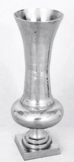 Casa Padrino Barock Aluminium Vase Antik Silber Ø 26, 5 x H. 81 cm - Antik Stil Blumenvase